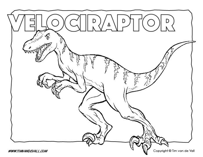 Realistic Velociraptor Coloring Pages