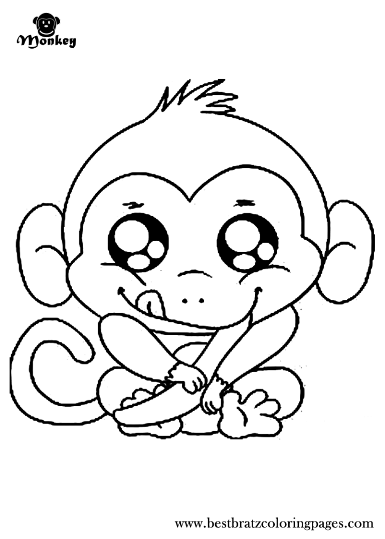 Monkey Coloring Pages For Toddlers