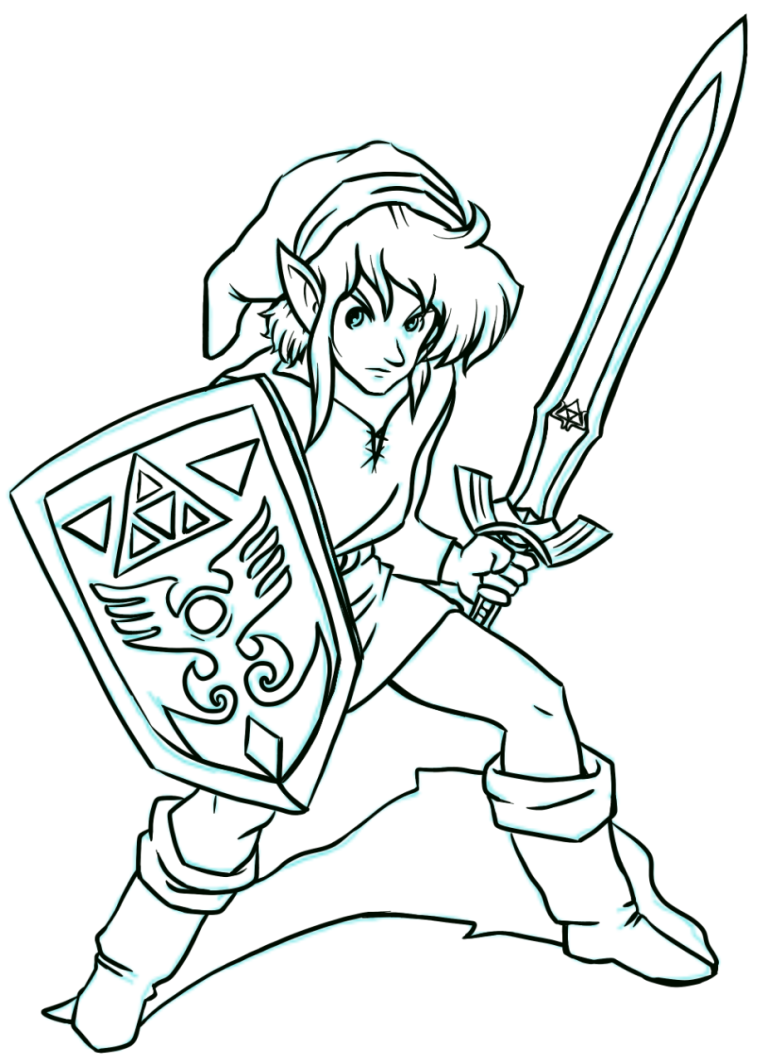 Link Coloring Pages Zelda