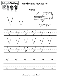 Printable Letter V Tracing Worksheets