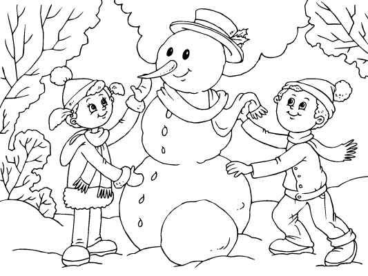 Snow Coloring Pages For Kids