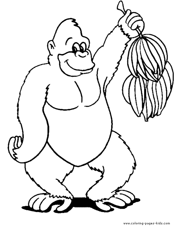 Cute Gorilla Coloring Pages