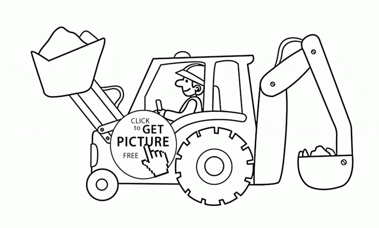 Excavator Coloring Page Free
