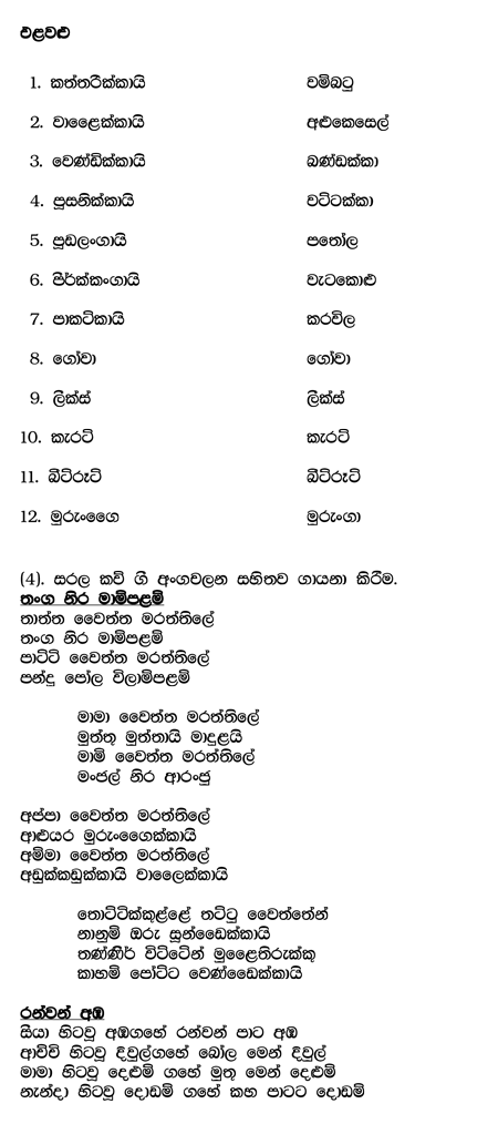 Sinhala Language Worksheets For Grade 3