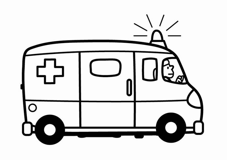 Ambulance Coloring Pages For Preschoolers