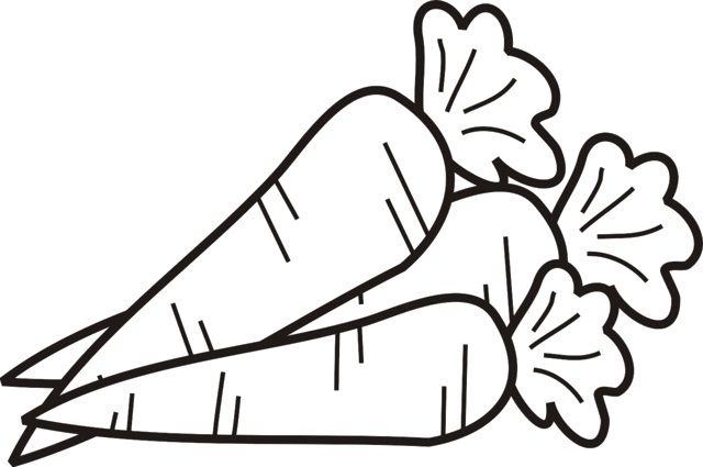 Clipart Carrot Coloring Page