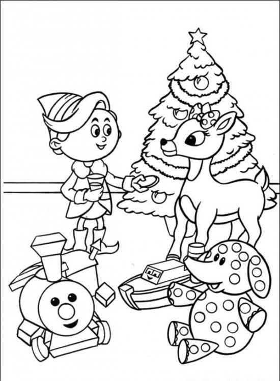 Santa Rudolph The Red Nosed Reindeer Coloring Pages