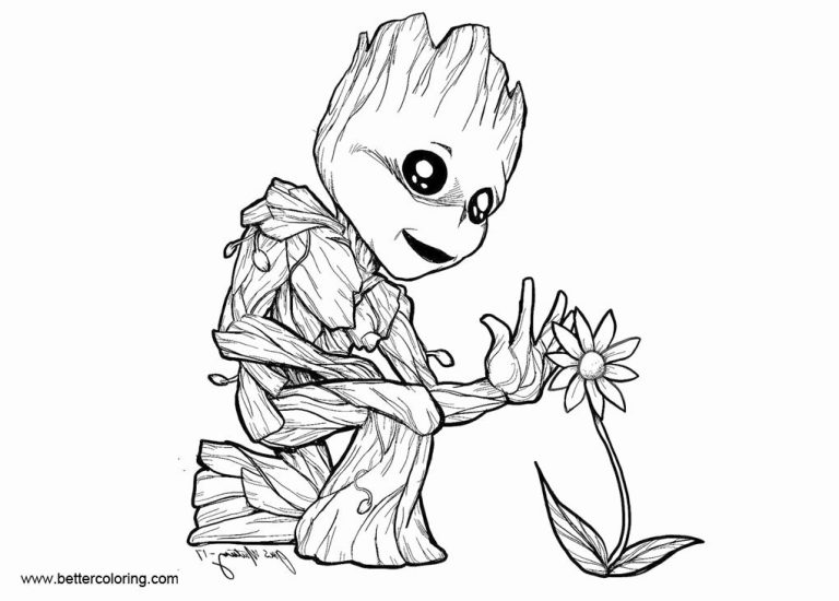 Groot Coloring Pages For Kids