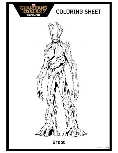 Groot Coloring Pages Marvel