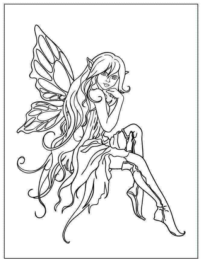 Fairy Colouring In Pages Printable