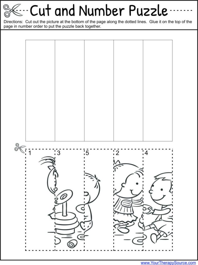Fine Motor Preschool Cut And Paste Printable Worksheets