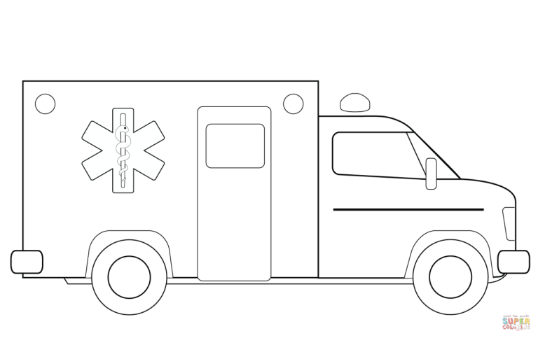 Emergency Service Ambulance Coloring Pages
