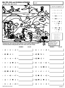 Multiplying And Dividing Integers Worksheet Answer Key