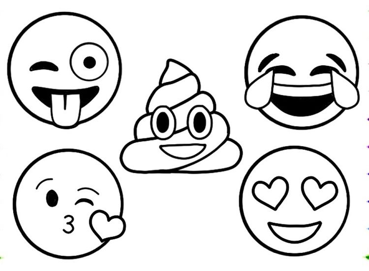 Emoji Coloring Pages Free Printable