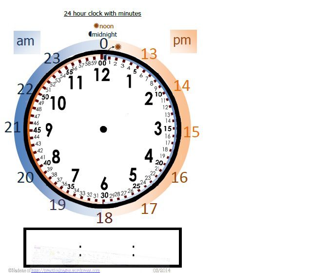 24 Hour Clock Telling Time Worksheets