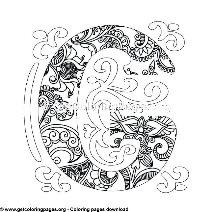 Fancy Letter F Coloring Page