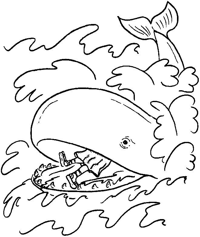 Jonah And The Whale Coloring Page Free