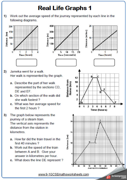 Distance-time Graph Worksheet With Answers Pdf