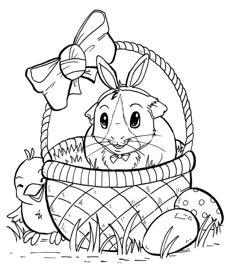 Simple Guinea Pig Coloring Pages
