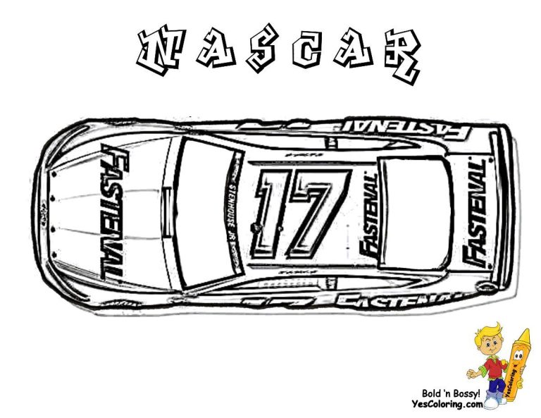 Blank Nascar Coloring Pages