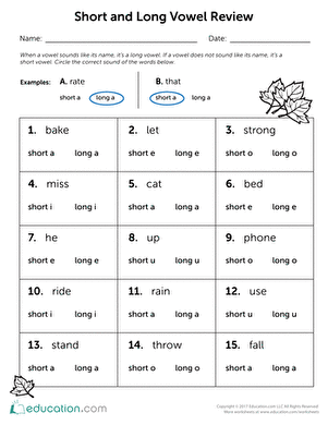 Vowels Worksheets For Grade 2 Pdf
