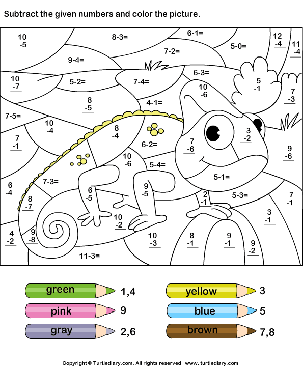 Number First Grade Easy Color By Number Worksheets For Kindergarten
