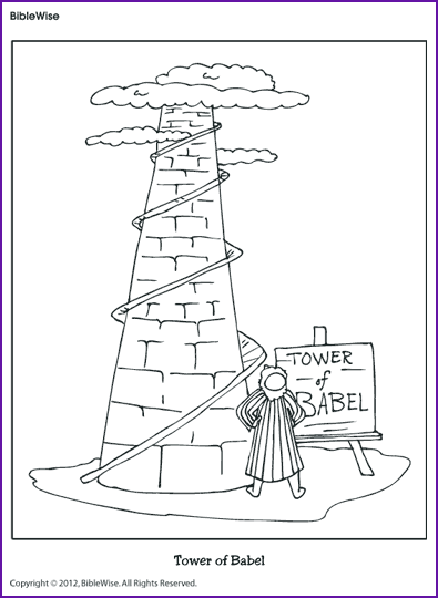 Children's Activity Tower Of Babel Coloring Page