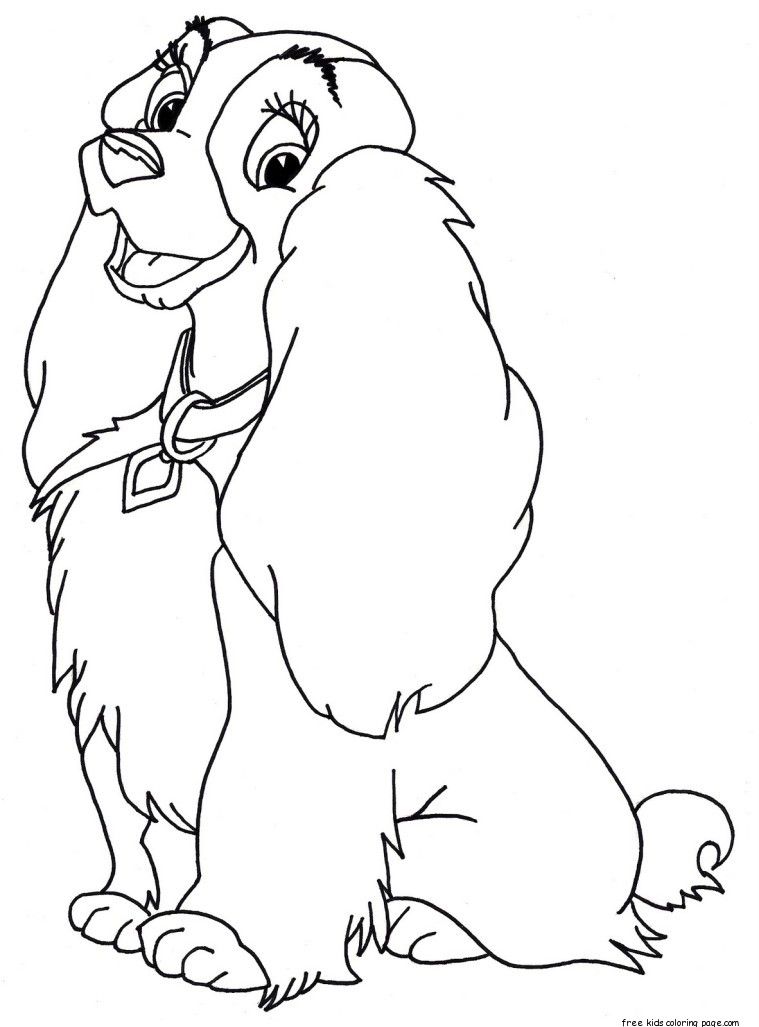 Printable Lady And The Tramp Coloring Pages