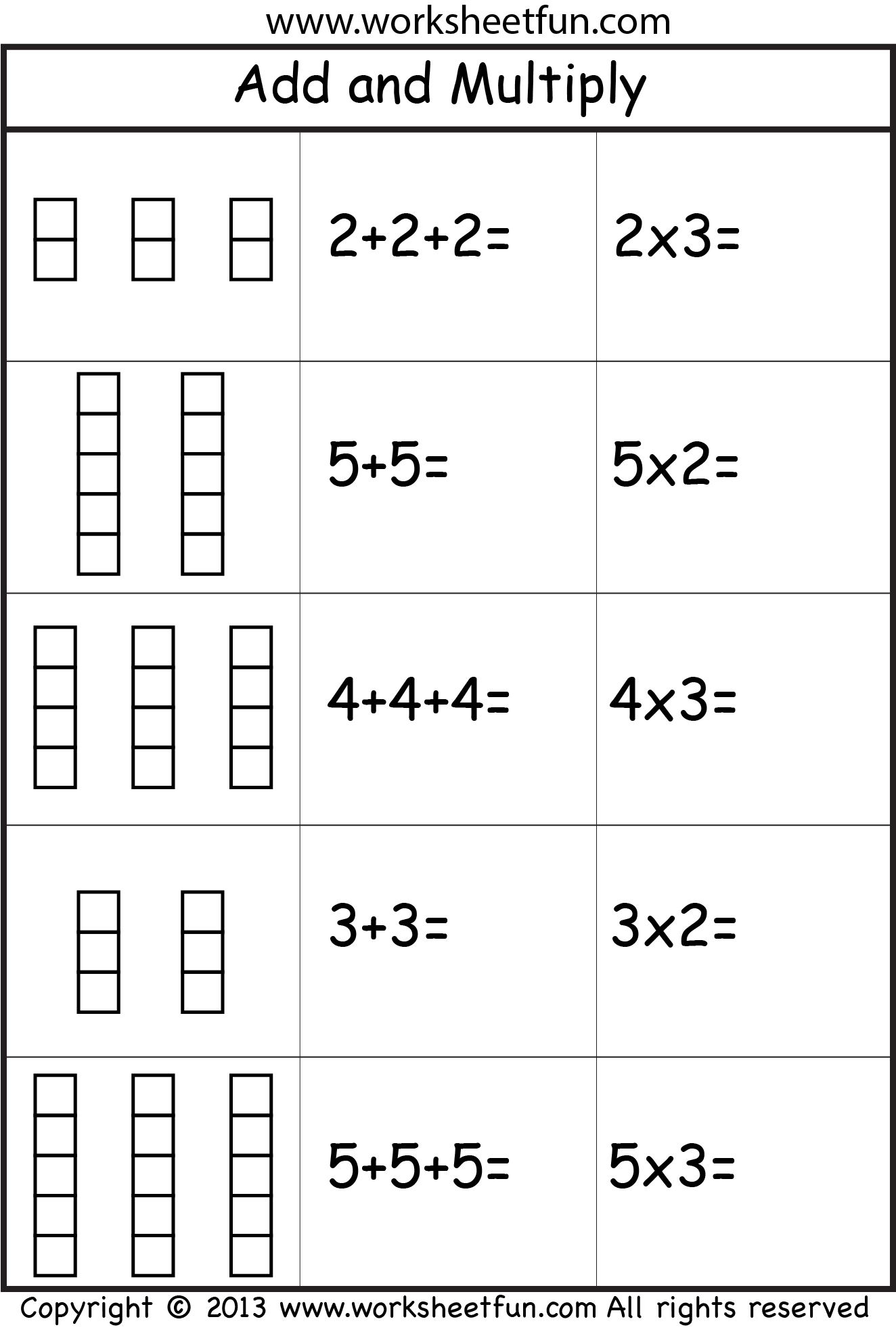 repeated addition Repeated addition worksheets, 2nd grade worksheets
