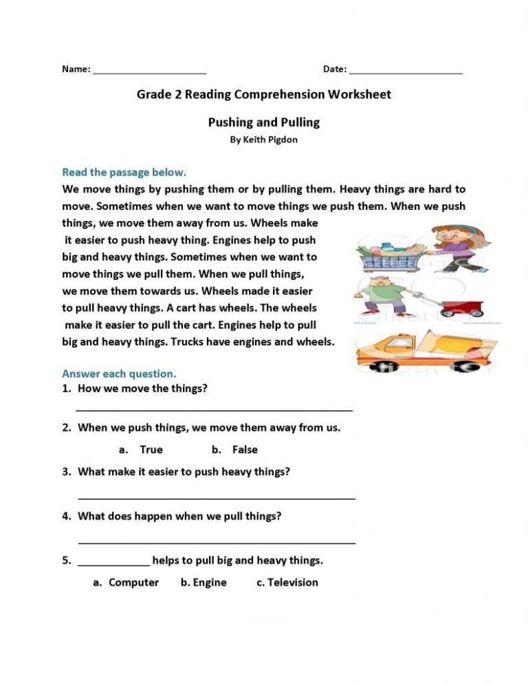 Second Grade 2nd Grade Reading Worksheets Pdf