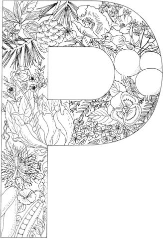 Letter P Coloring Pages For Adults