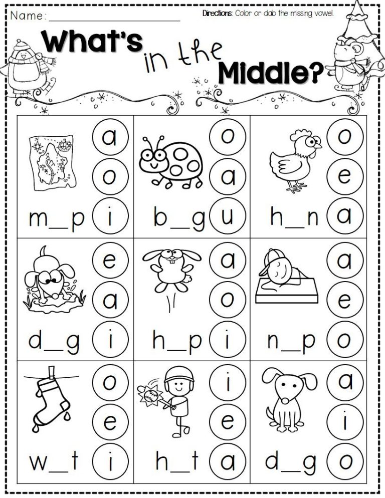 Free Printable Vowels Worksheets For Kindergarten