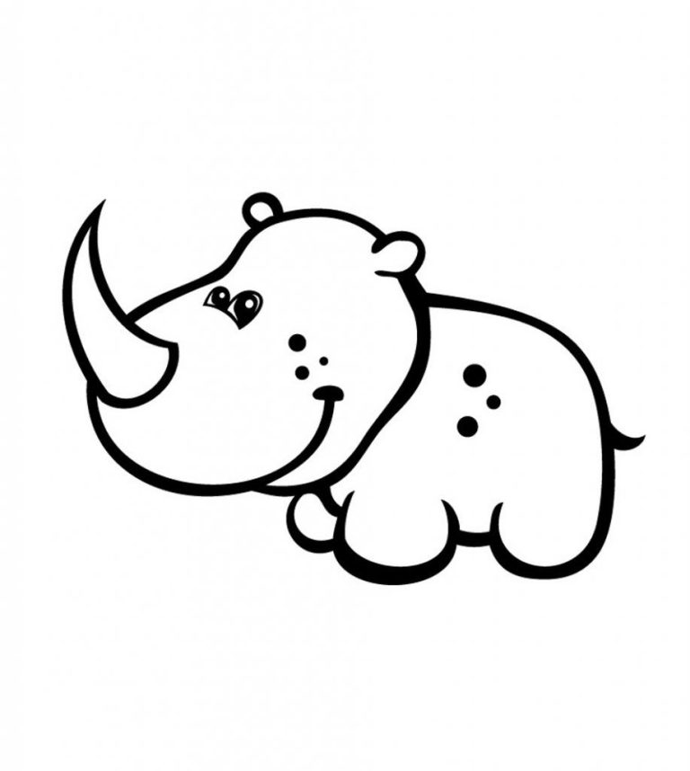 Easy Rhino Coloring Page