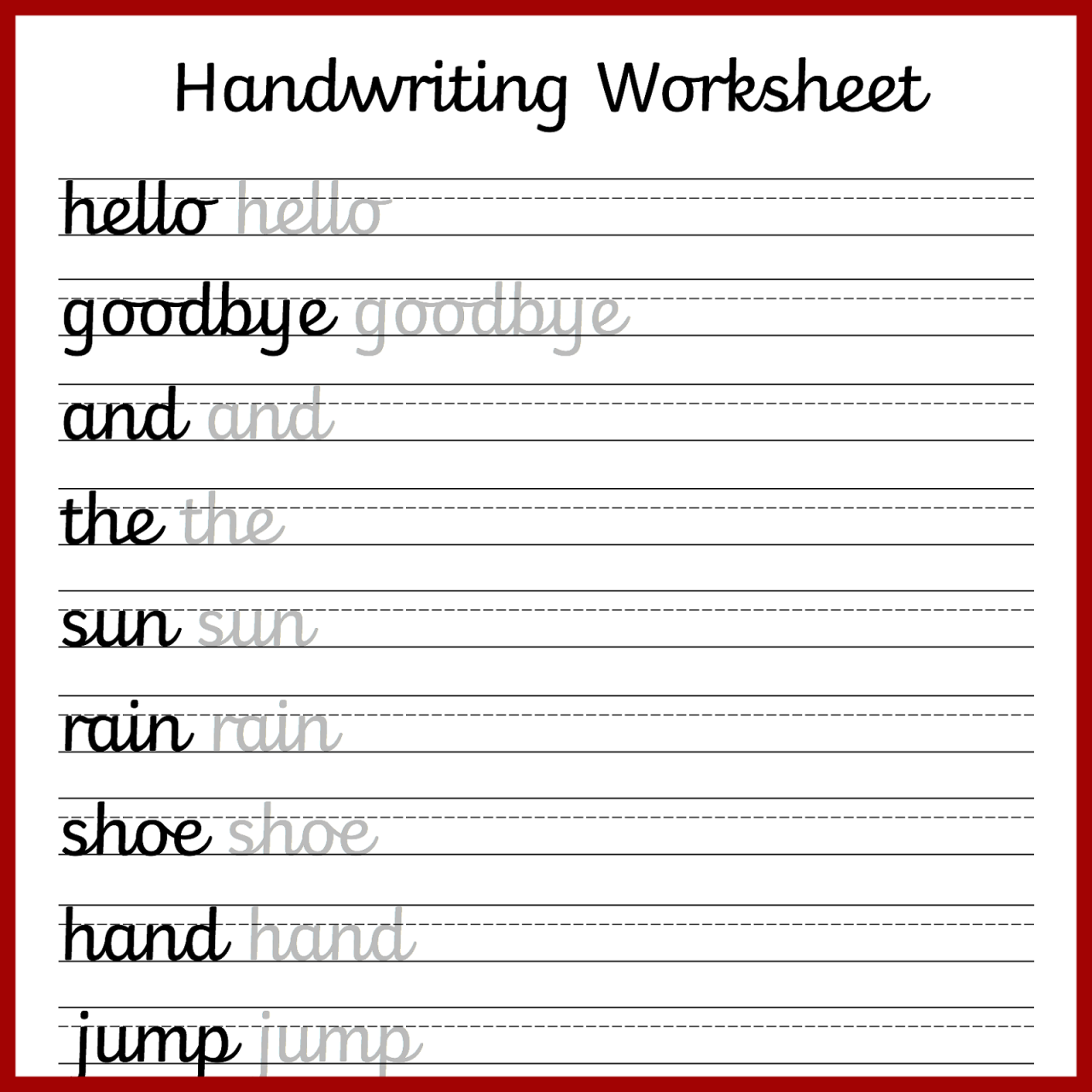 Printable Nelson Handwriting Worksheets Pdf