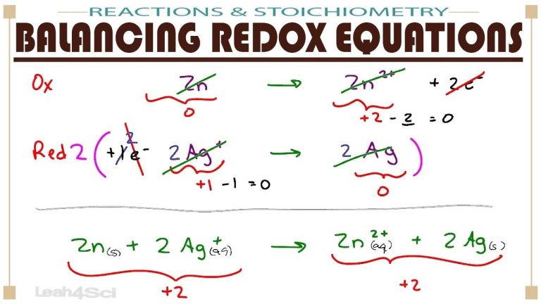 Balancing Redox Reactions Worksheet Answer Key