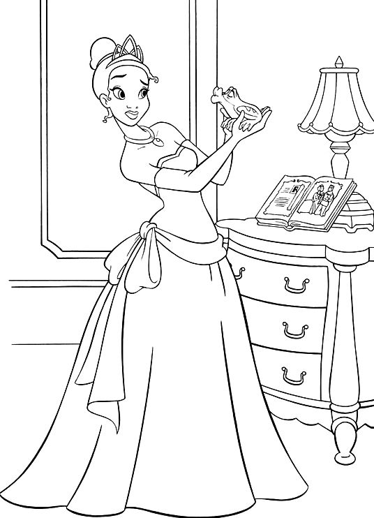 Tiana Princess And The Frog Coloring Pages