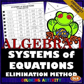 Solving System Of Equations By Elimination Worksheet