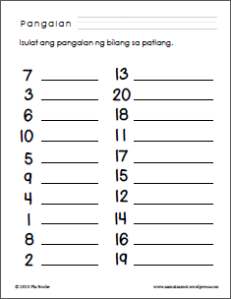 Writing Number Names Worksheet For Grade 1