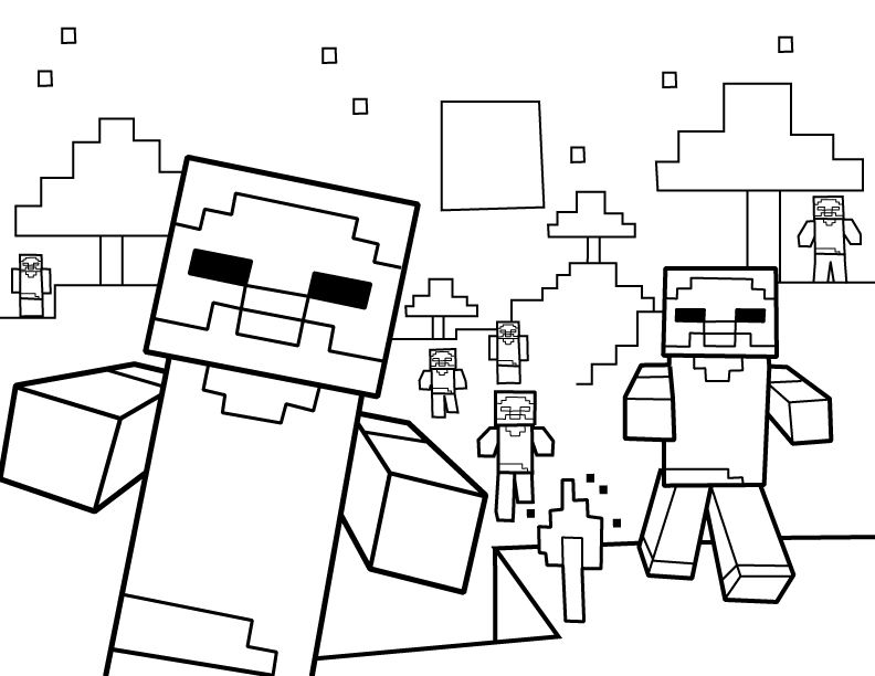 Full Page Minecraft Printable Coloring Pages