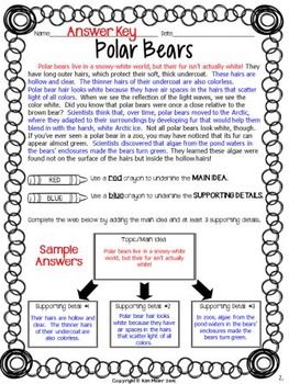 Main Idea And Supporting Details Worksheets 6th Grade With Answers