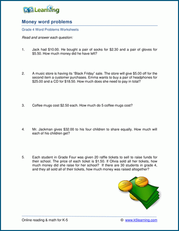 4th Grade Maths Word Problems For Grade 4 Addition And Subtraction Multiplication Division