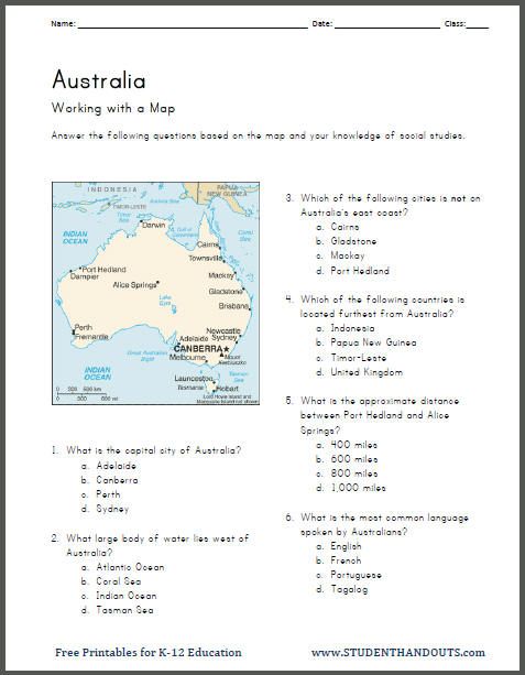 5th Grade Free Geography Worksheets