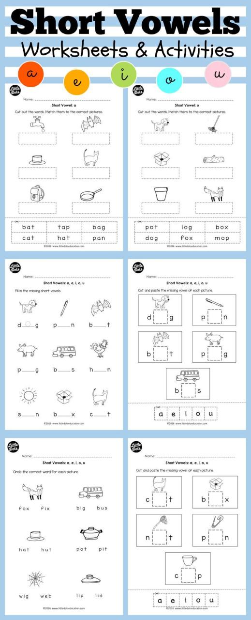 Aeiou Vowels Worksheets For Kindergarten Pdf