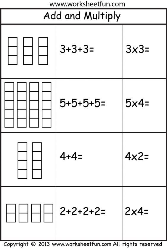 Repeated Addition Multiplication Worksheets Grade 1