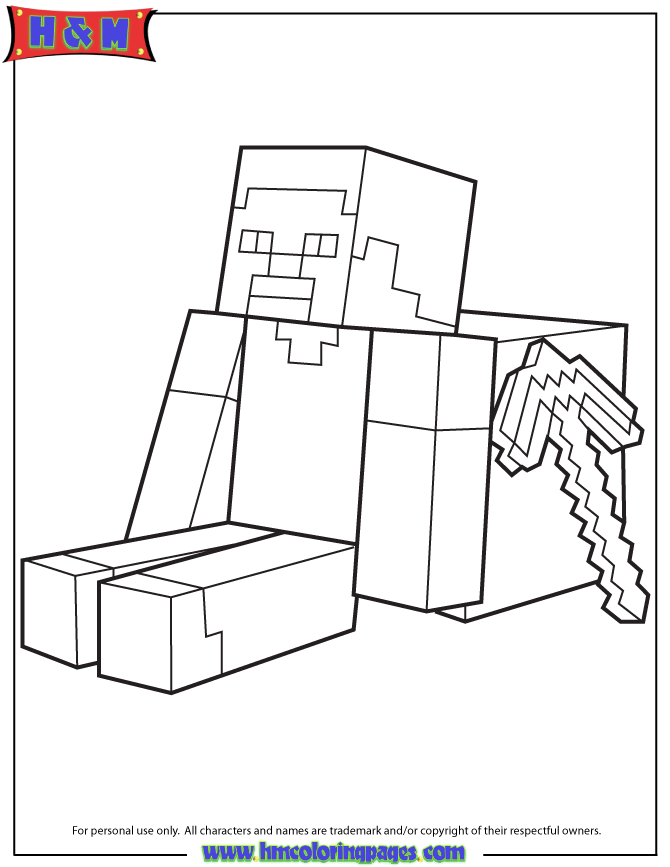 Steve Minecraft Printable Coloring Pages