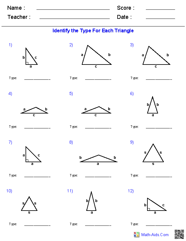 Identifying Types Of Angles Worksheet Pdf