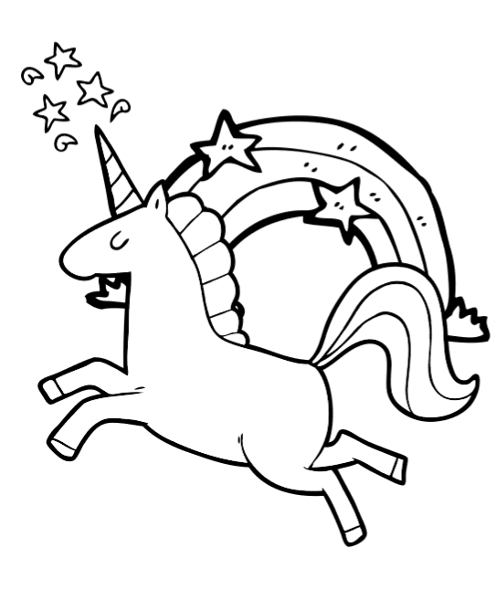 Unicorn Pictures To Colour In For Kids