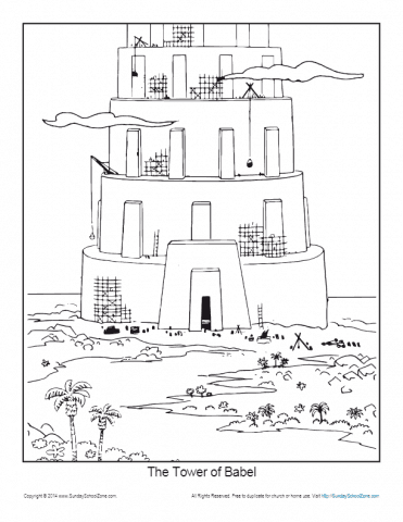 Tower Of Babel Coloring Page Preschool