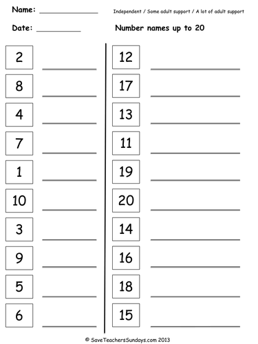 First Grade Number Names Worksheet For Grade 1
