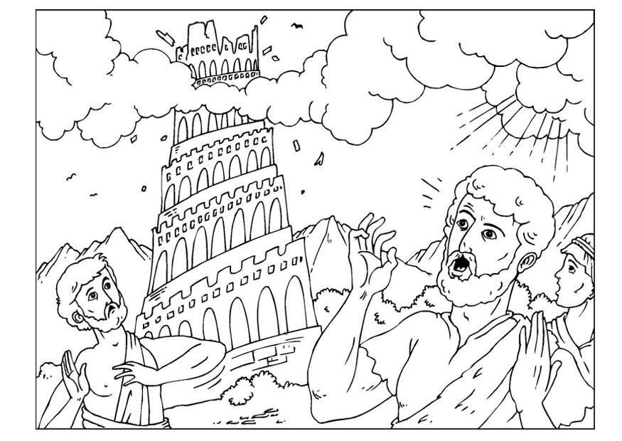 Tower Of Babel Coloring Page For Kids